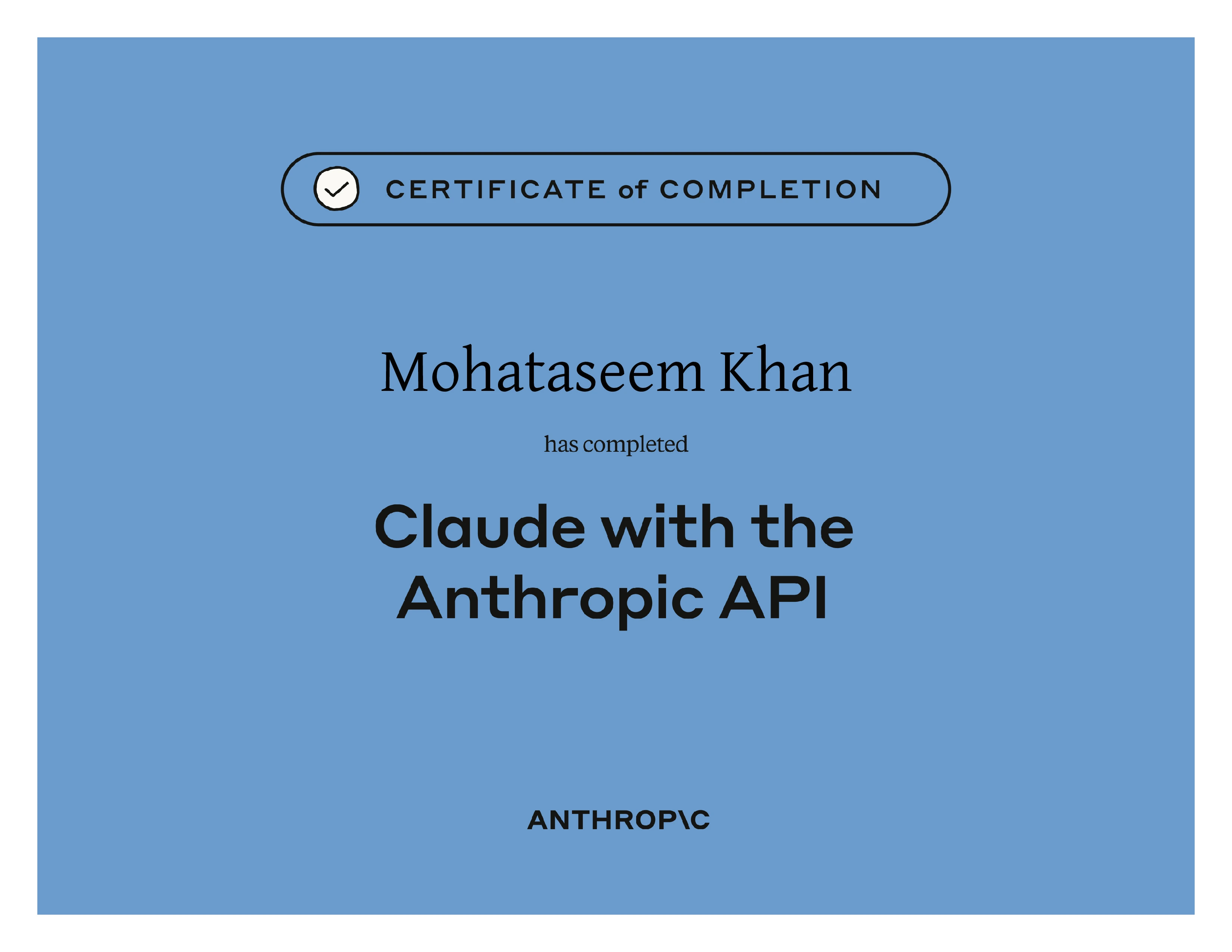 Claude with the Anthropic API Certificate